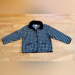 Talbots Women’s Checkered Pattern Long Sleeve Buffalo Fleece Blazer Size large